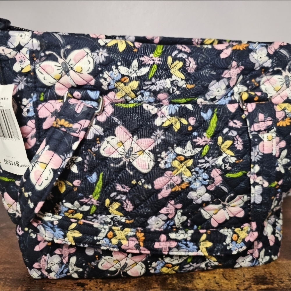 NWT Vera Bradley Multi Strap Bag in Bloom Boom Navy Blue Butterflies crossbody